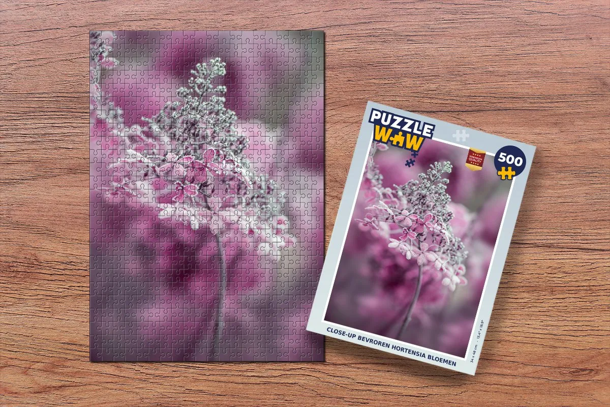 PuzzleWow Close-up Hortensia Legpuzzel 500 Stuks - Multicolor