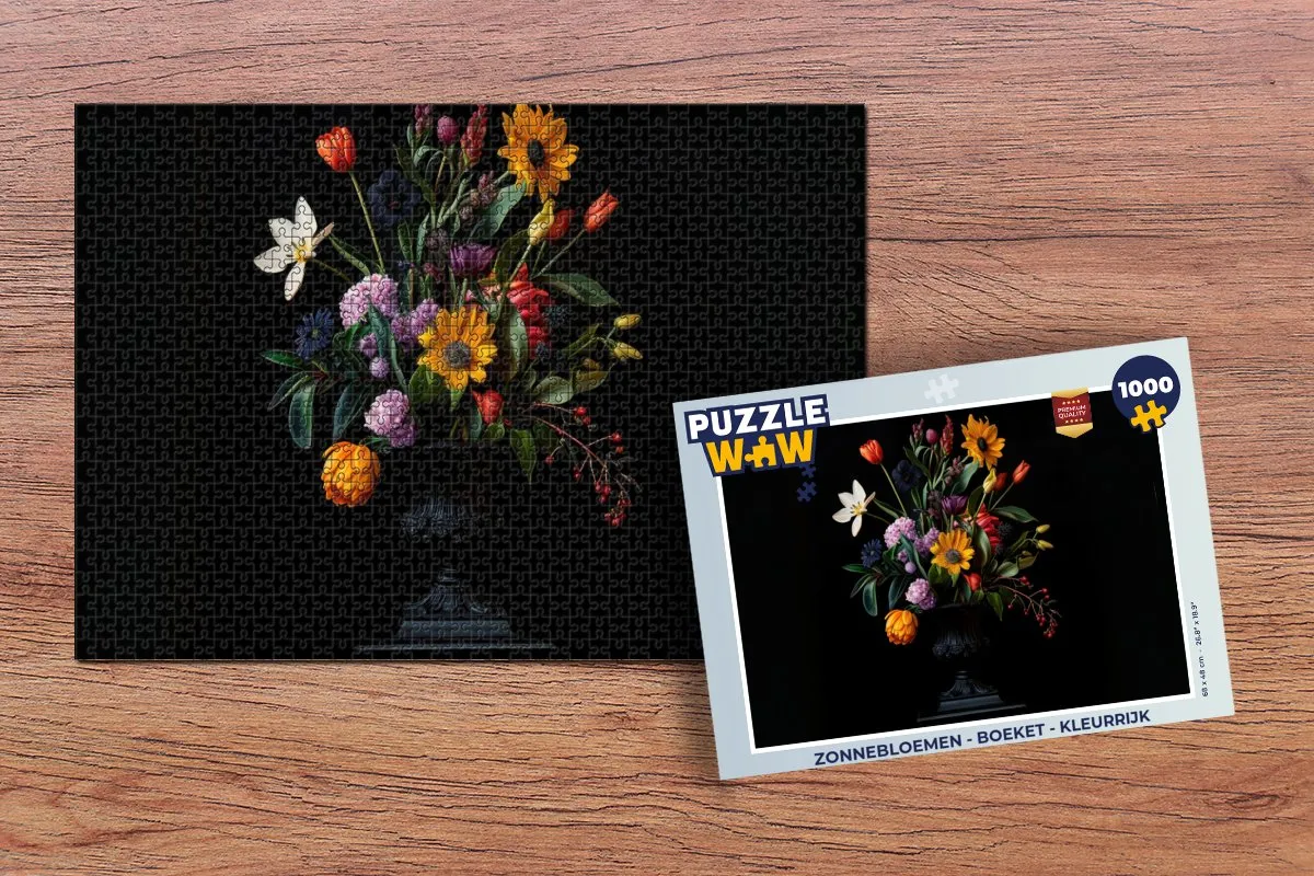 PuzzleWow Zonnebloemen Boeket Legpuzzel 1000 Stuks