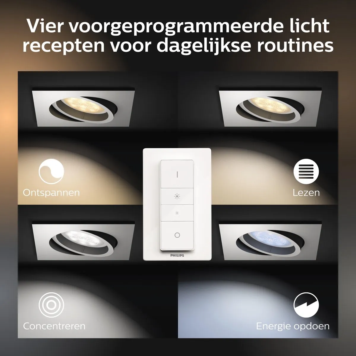 Philips Hue Milliskin Inbouwspot GU10 - 6W Wit