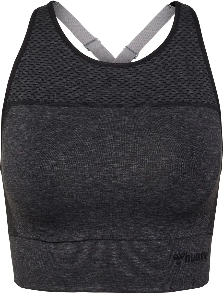 Hummel Mt Hana 2.0 Naadloze Sports Top - Zwart Melange - afbeelding 3 van 6