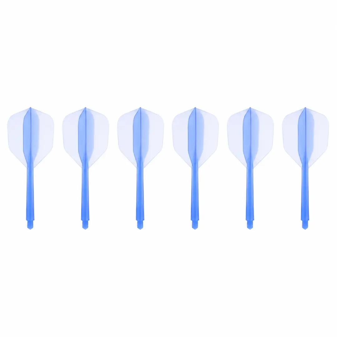 Blauw transparant dart flights k flex flights set unisex 6 stuks geïntegreerde