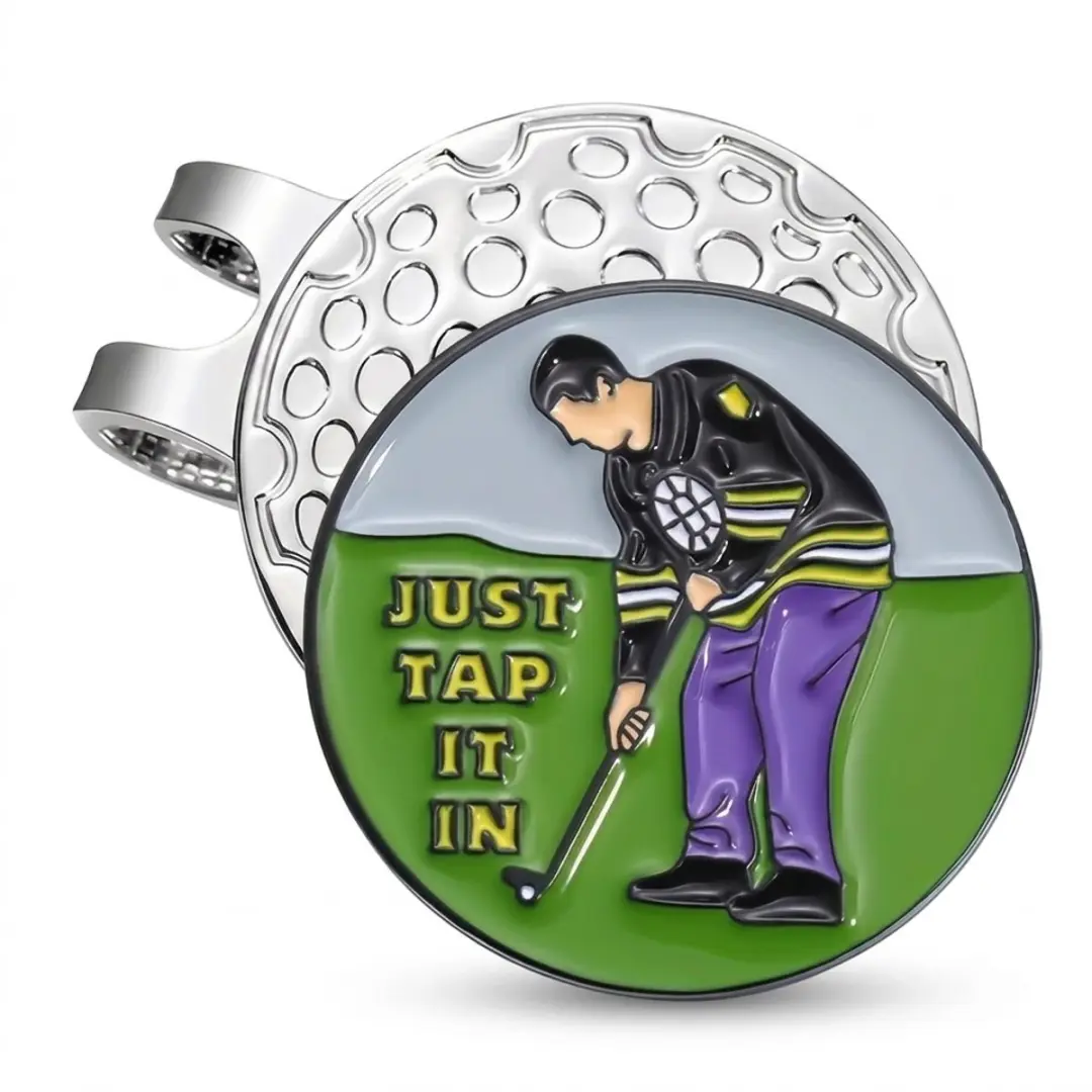 Zilverkleurige magnetische golf bal marker met hoed clip metalen golf marker ver
