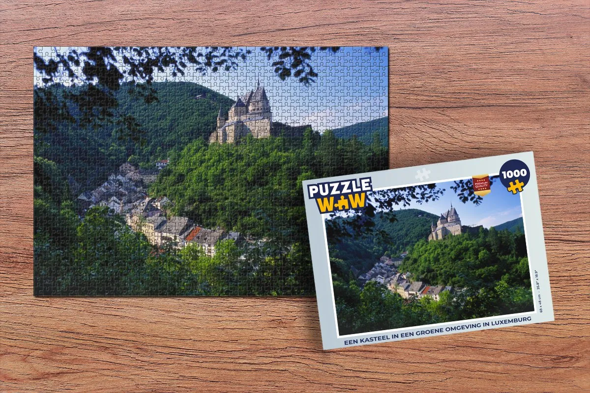 PuzzleWow Legpuzzel Een kasteel in Luxemburg 1000 Stuks - Multicolor