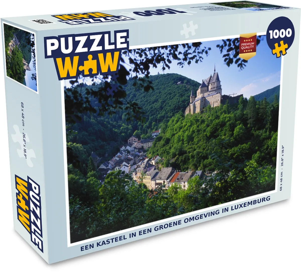 PuzzleWow Legpuzzel Een kasteel in Luxemburg 1000 Stuks - Multicolor