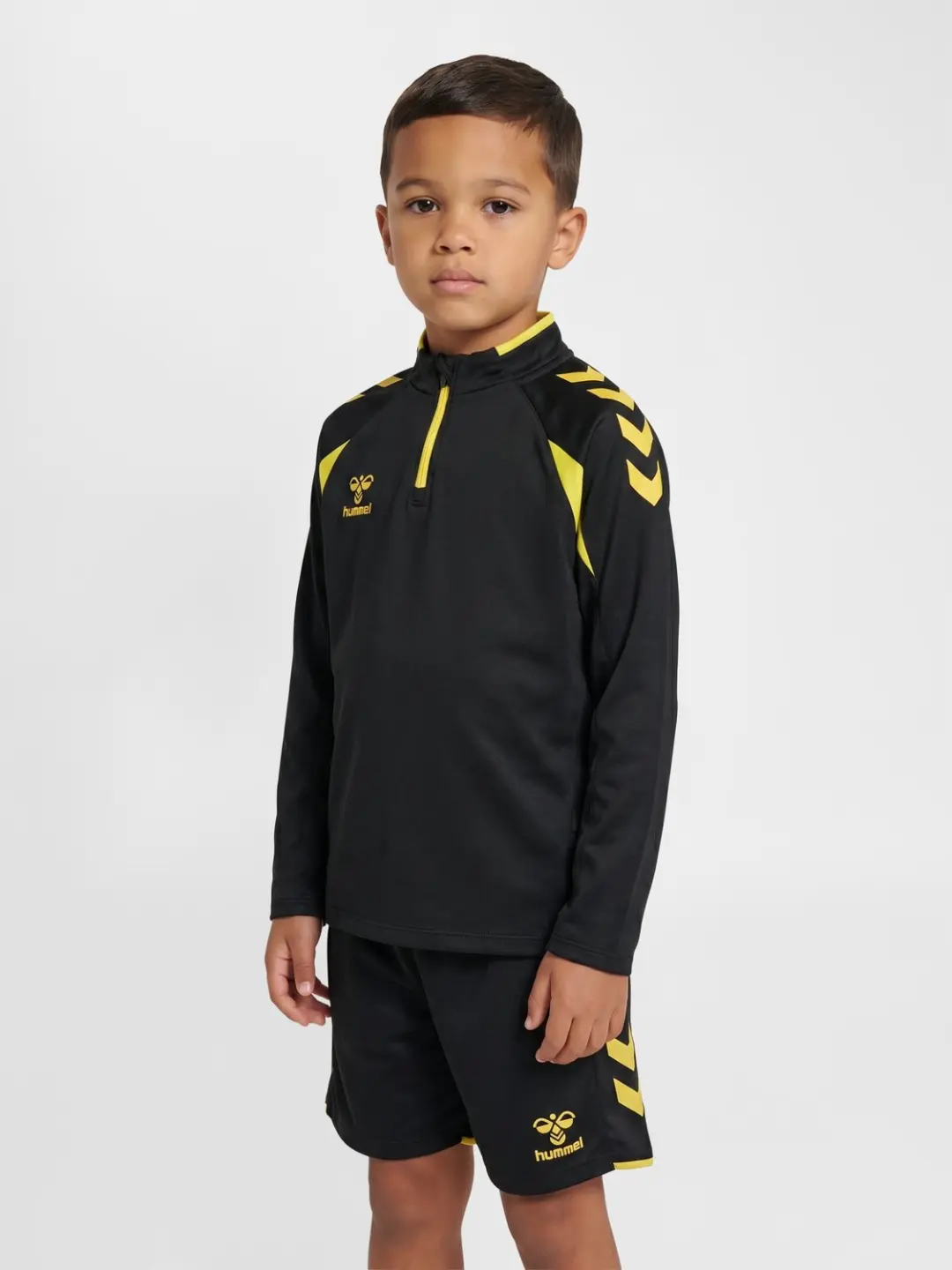 Hummel Core 2.0 Half Zip Kids 164 - Zwart/Geel - afbeelding 2 van 6
