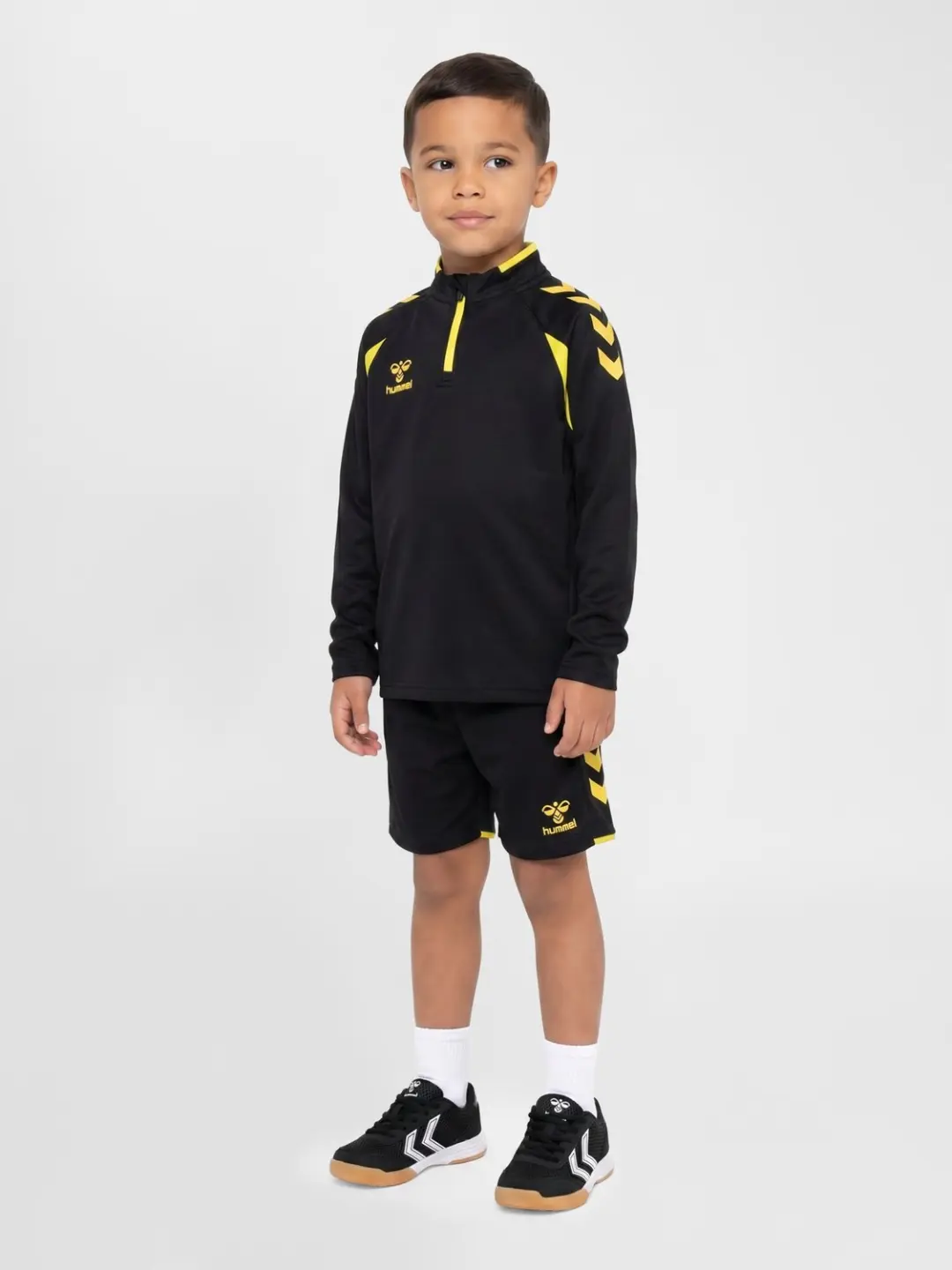 Hummel Core 2.0 Half Zip Kids 164 - Zwart/Geel - afbeelding 3 van 6