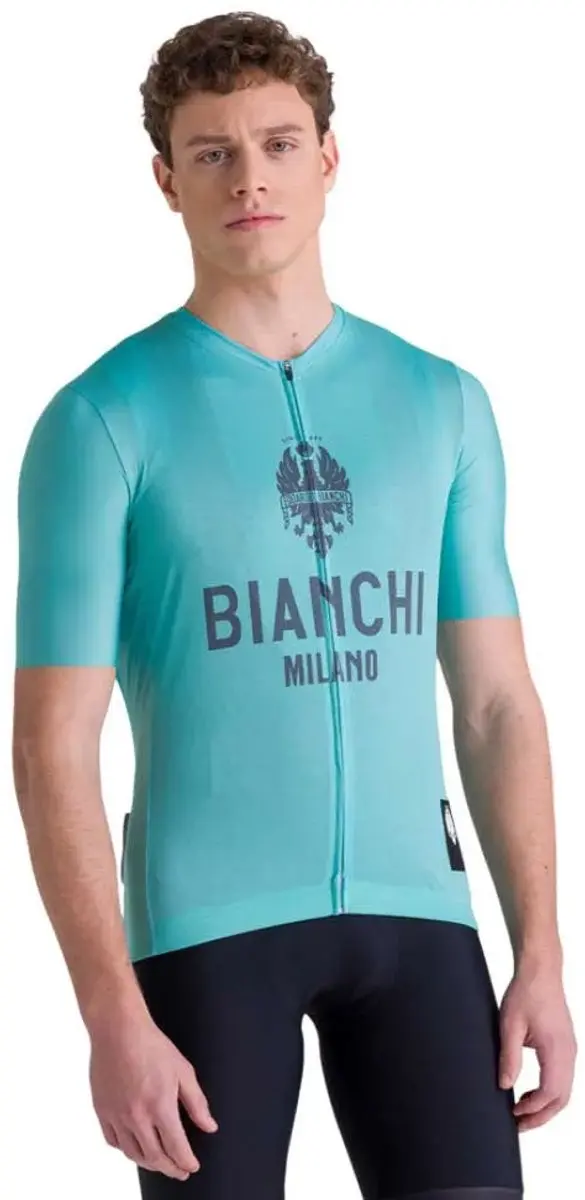 Santini Bianchi Milano Classic 2025 Korte Mouw Wielertrui Blauw 2XL Man