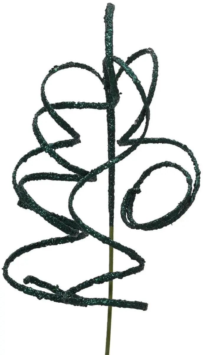 Kaemingk decoratie serpentines op stok dennengroen glitter 55 cm