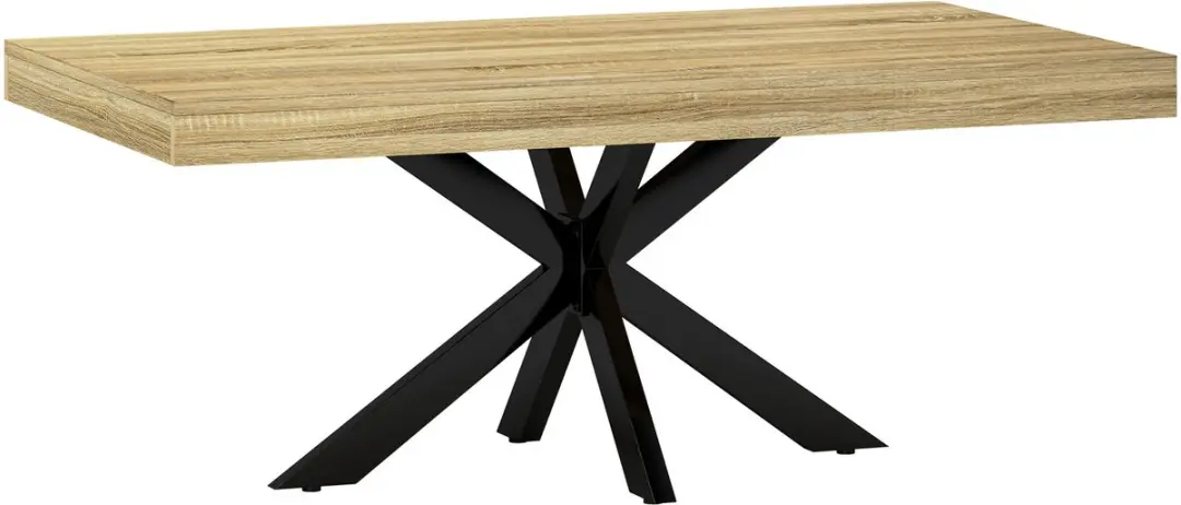 HOMCOM-Salontafel-110x60x45cm-Spaanplaat-Natuurlijk Hout