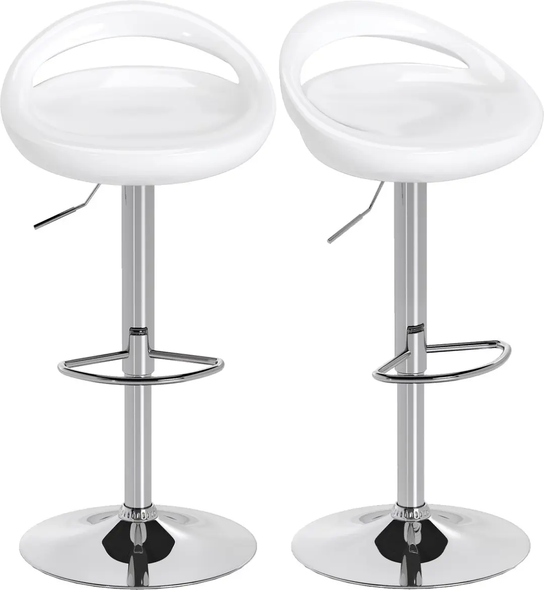 HOMCOM-Barkruk-46x41x96cm-ABS-Wit