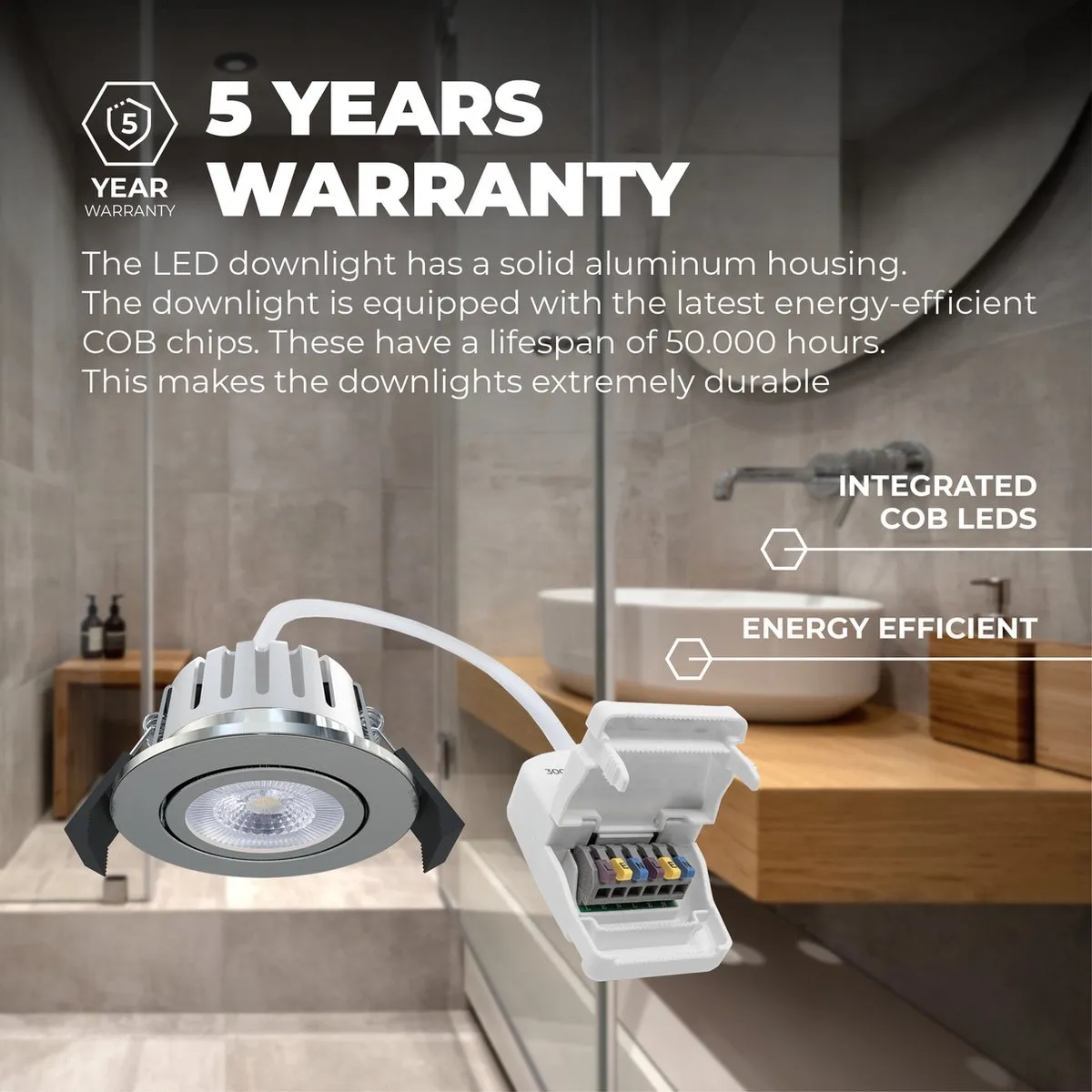 Ledvion 6X LED Inbouwspot RVS 7W - Dimbaar IP65 Ø90mm