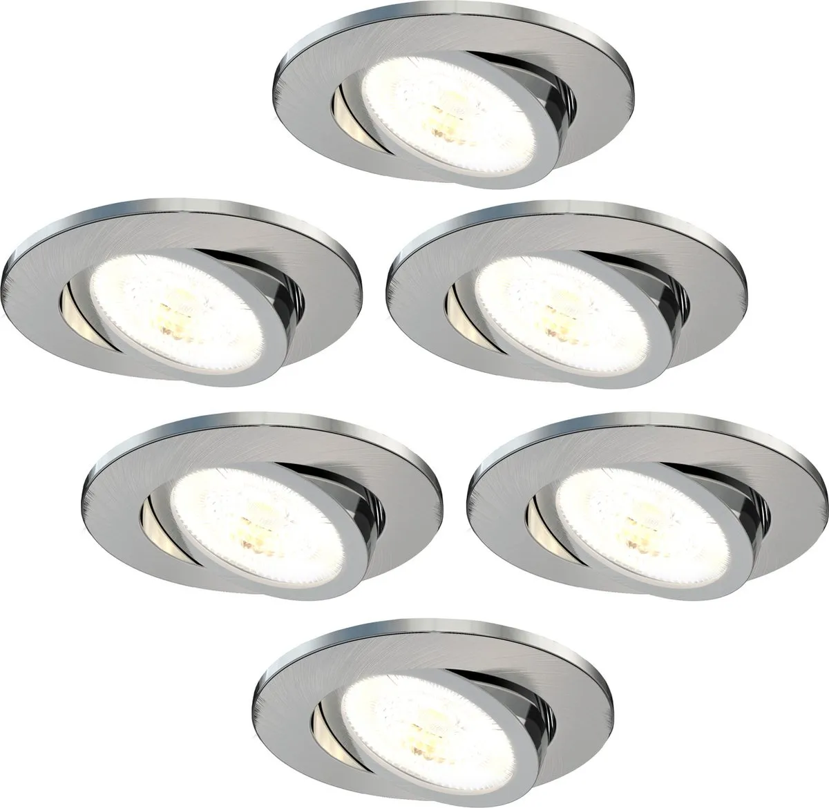 Ledvion 6X LED Inbouwspot RVS 7W