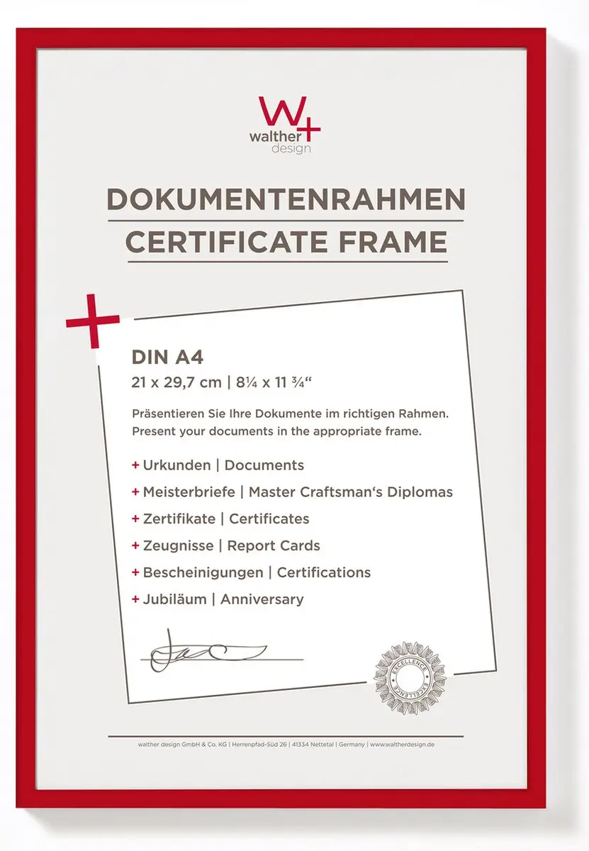 Walther New Lifestyle Fotolijst 21x29,7cm Rood