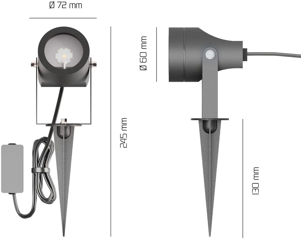 LEDVION 6x LED Prikspots Buiten - Zwart - IP44 - 3000K