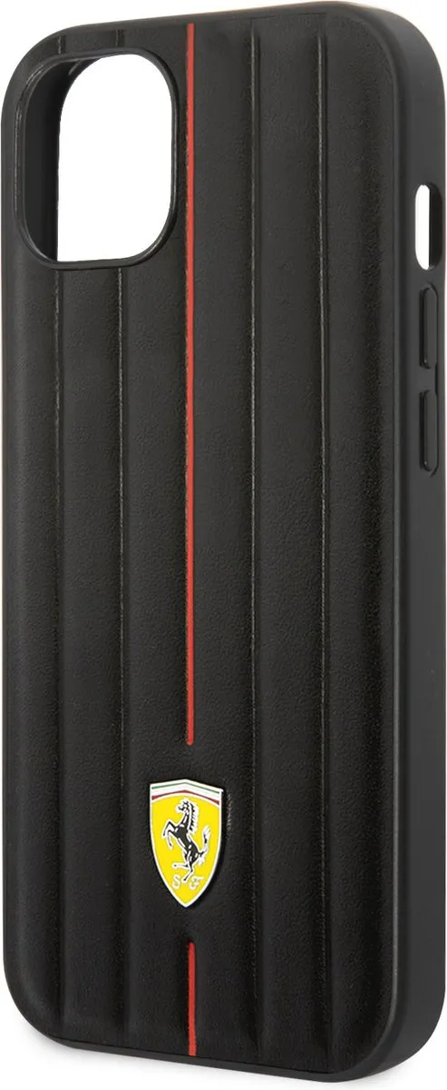 Ferrari iPhone 14 Plus Hardcover - 3666339062330 - Zwart Hot Stamp Red Line