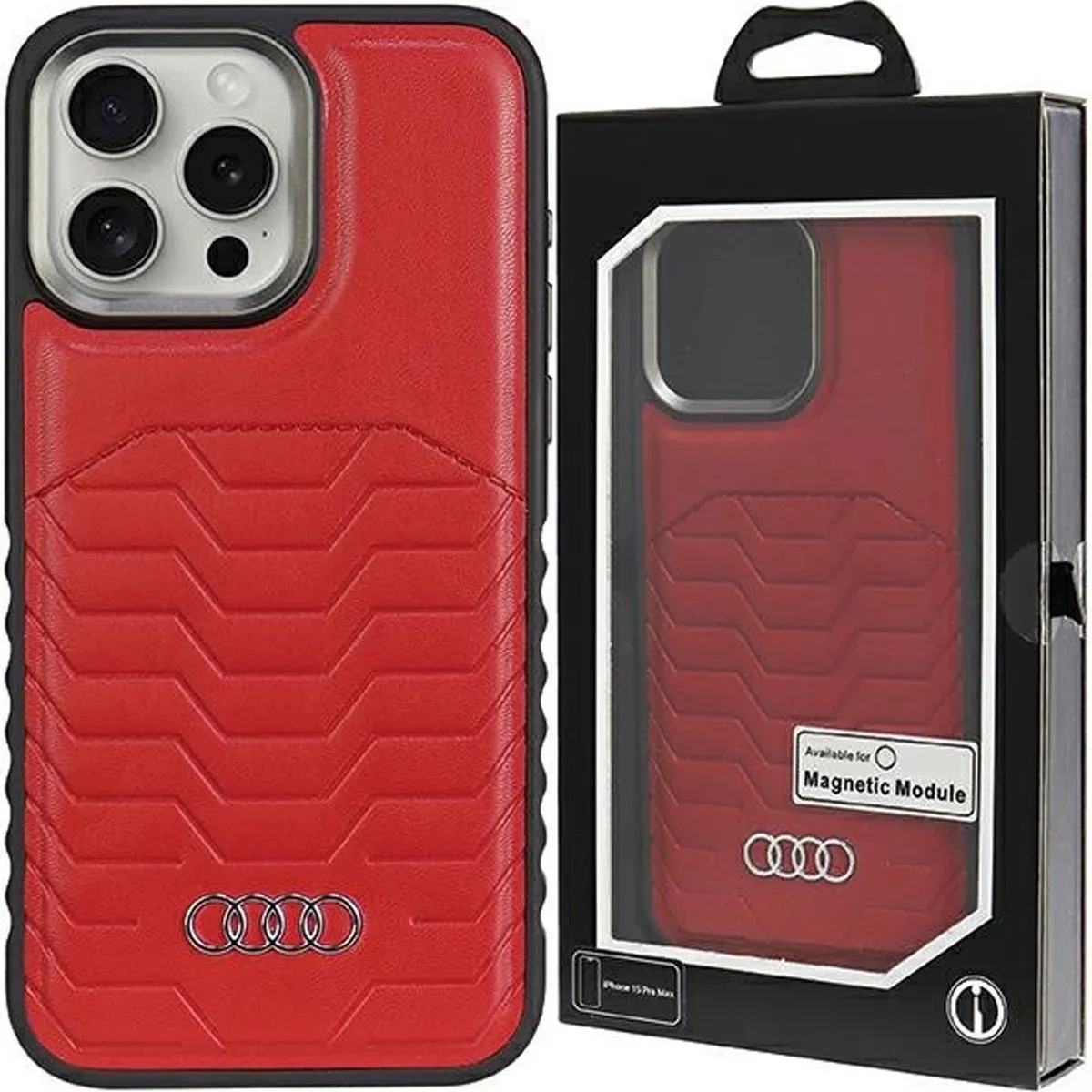 Audi MagSafe iPhone 14 Pro Hoes - Rood - afbeelding 3 van 6