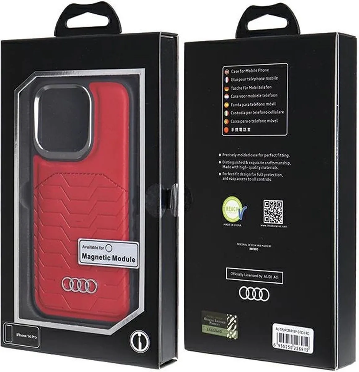 Audi MagSafe iPhone 14 Pro Hoes - Rood - afbeelding 2 van 6