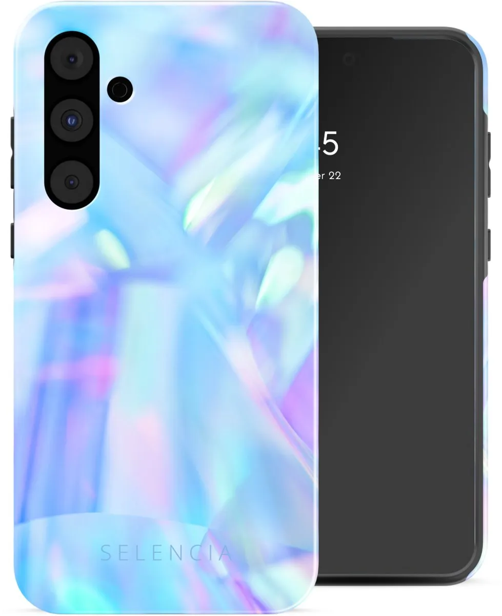 Selencia Hoesje Samsung Galaxy A55 Holographic Blue Dream