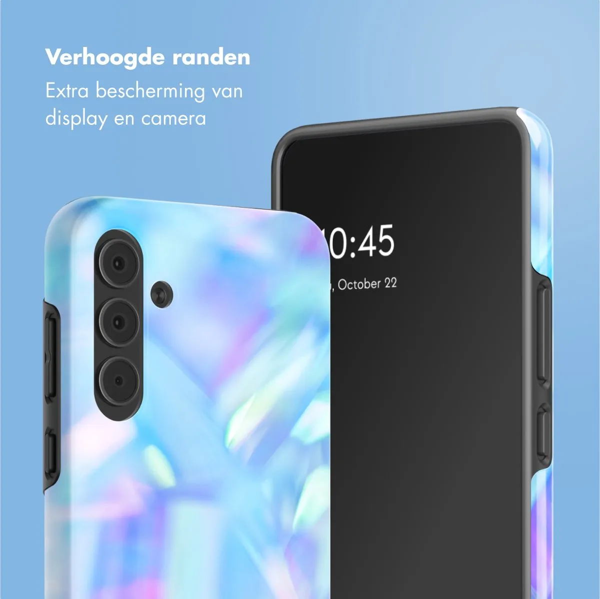 Selencia Hoesje Samsung Galaxy A55 Holographic Blue Dream