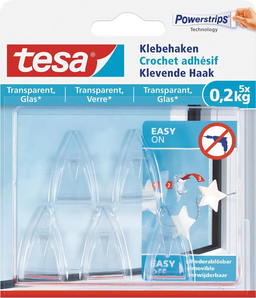 Klevende haak tesa 0.2kg transparant