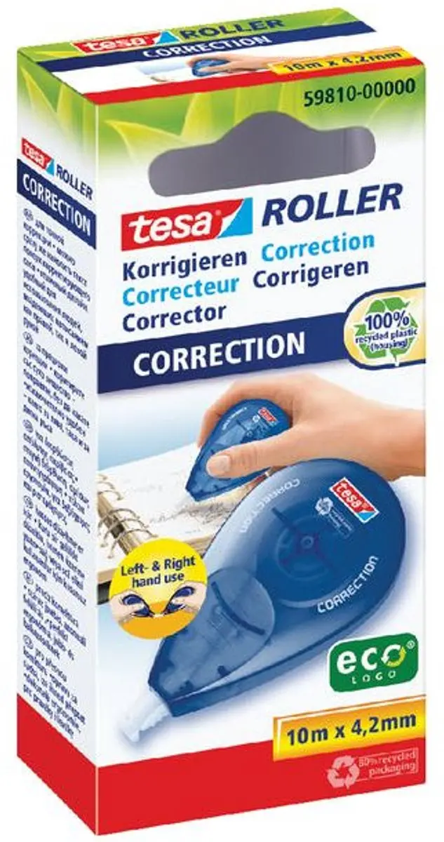 Correctietape tesa® ecoLogo® rechts & linkshandig 10mx4
