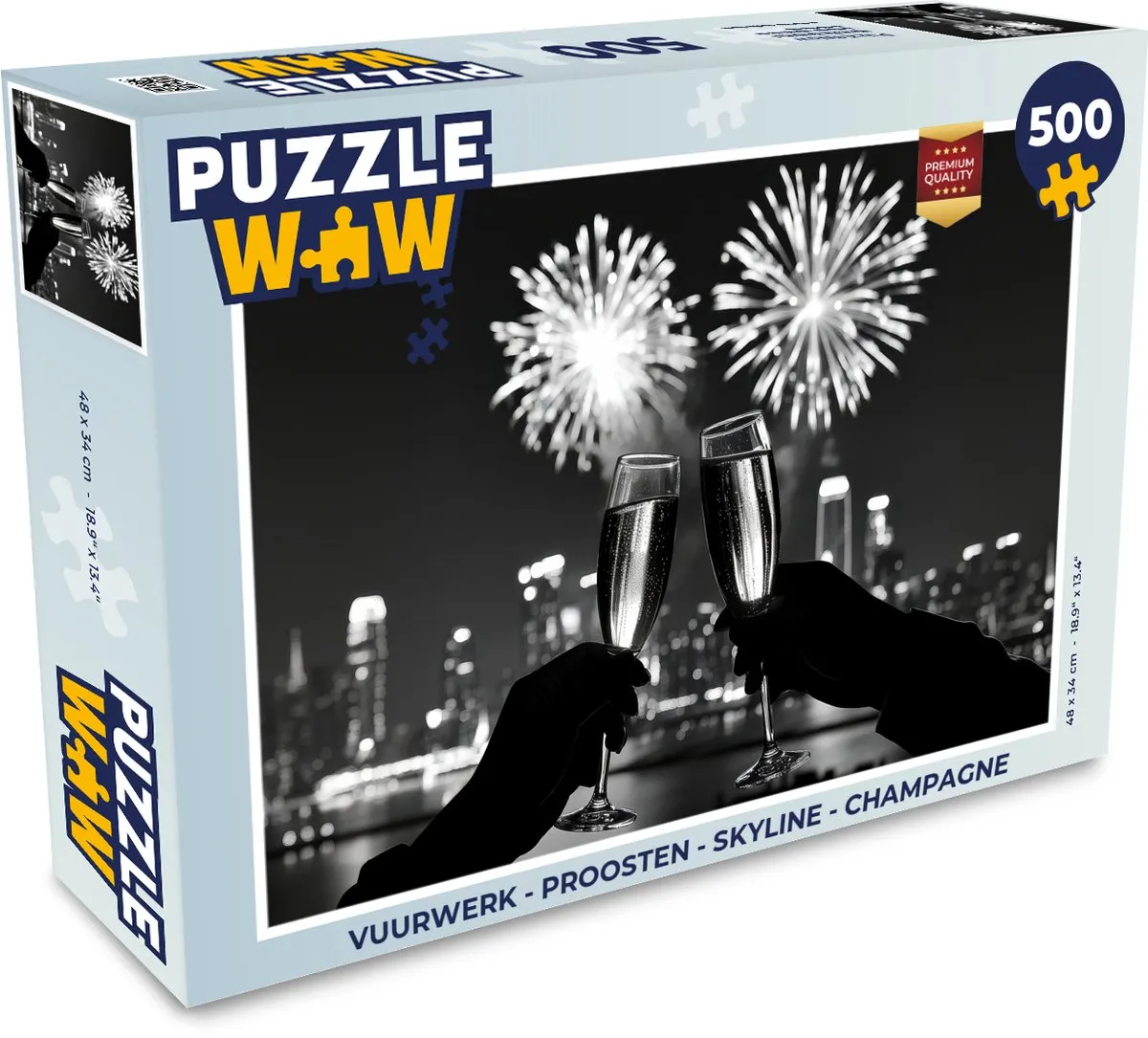 PuzzleWow Proosten Skyline Legpuzzel 500 Stuks - Champagne