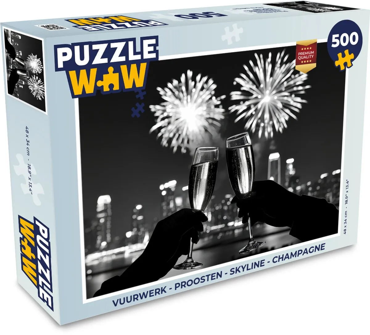 PuzzleWow Proosten Skyline Legpuzzel 500 Stuks - Champagne
