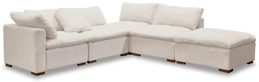 Loberon Baladou Modulaire Bank - 4 Zitplekken - Crème - afbeelding 3 van 6