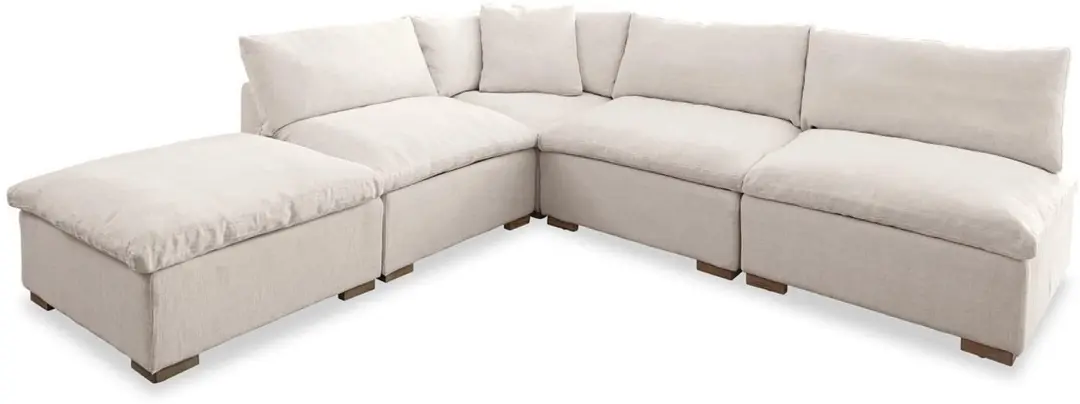 Loberon Baladou Modulaire Bank - 4 Zitplekken - Crème - afbeelding 2 van 6
