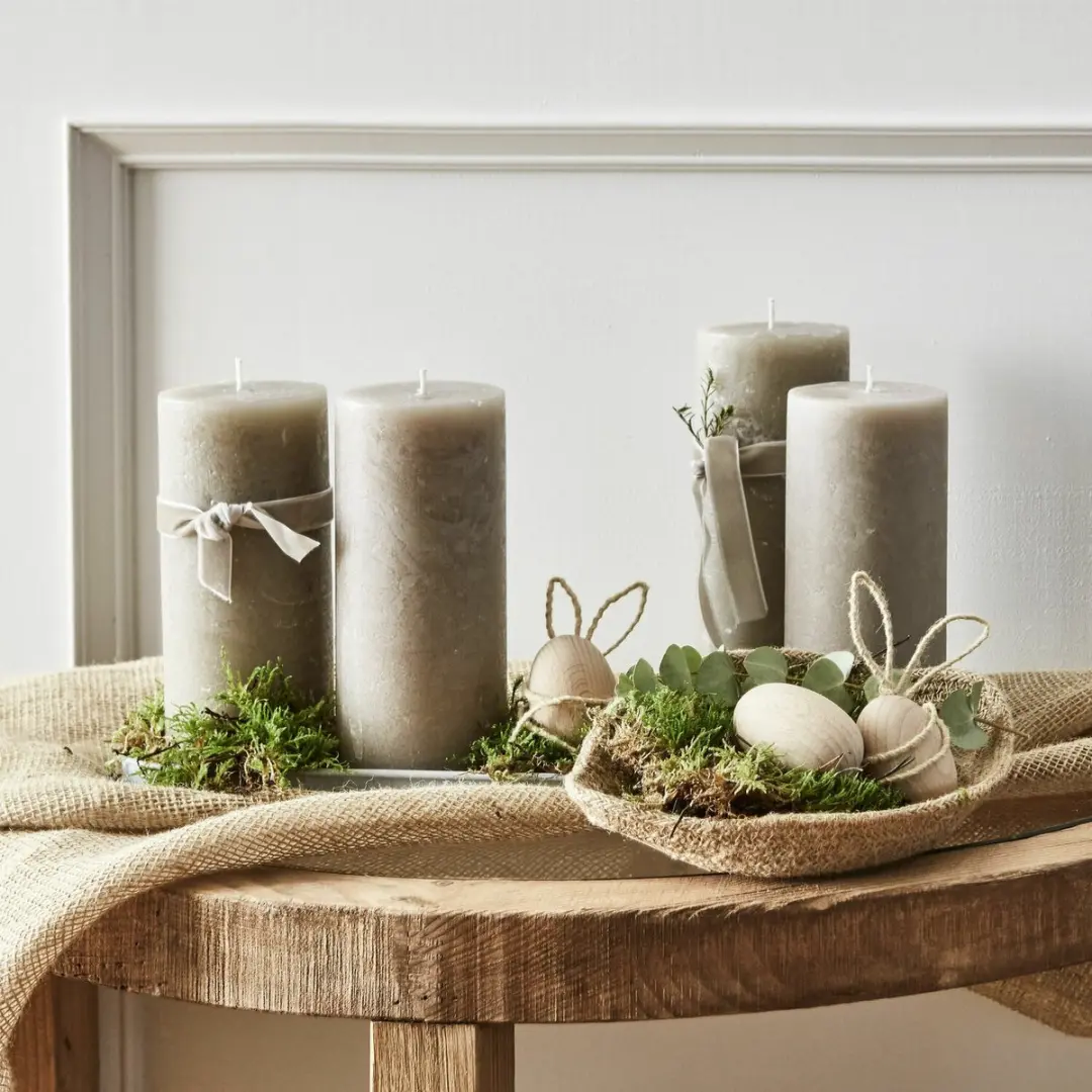 Loberon Homel Kaarsen - 4 Stuks Taupe - afbeelding 5 van 6