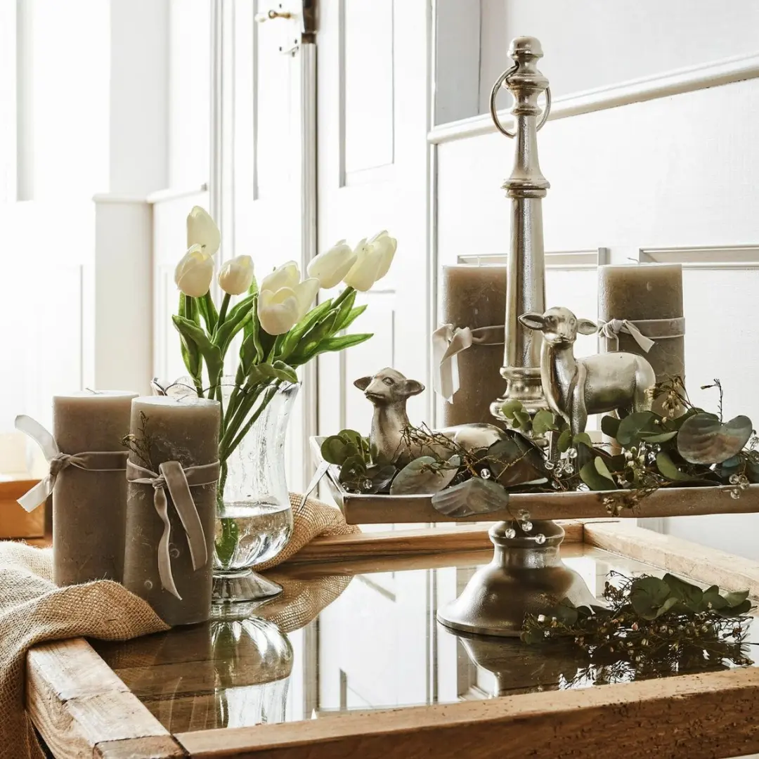 Loberon Homel Kaarsen - 4 Stuks Taupe - afbeelding 2 van 6