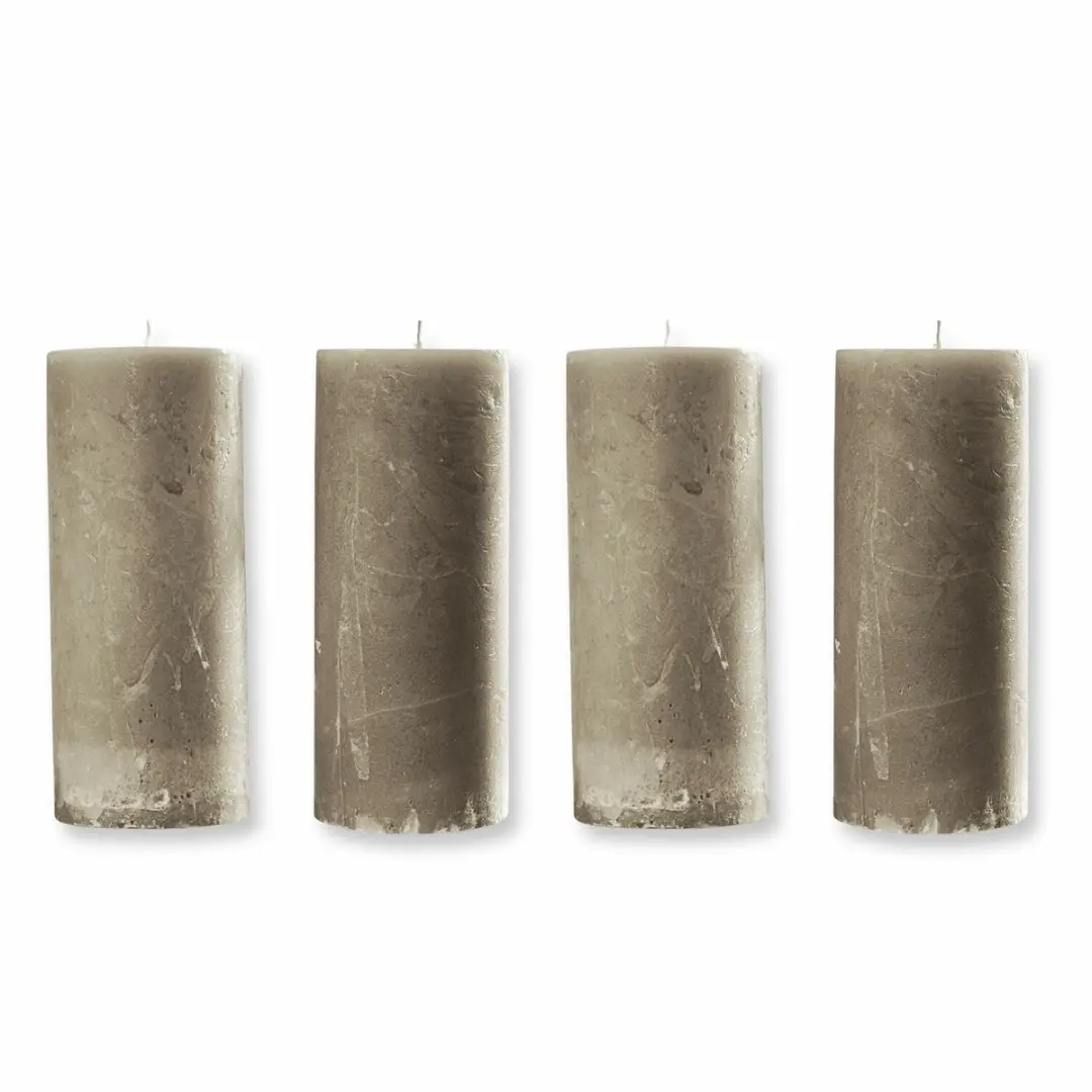 Loberon Homel Kaarsen - 4 Stuks Taupe - afbeelding 3 van 6