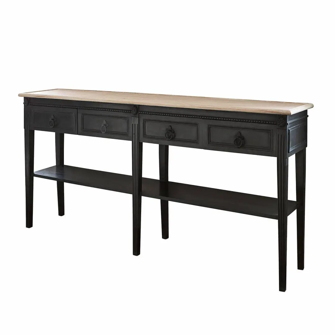Loberon Sidetable Riviéres - Zwart/Bruin - afbeelding 2 van 6