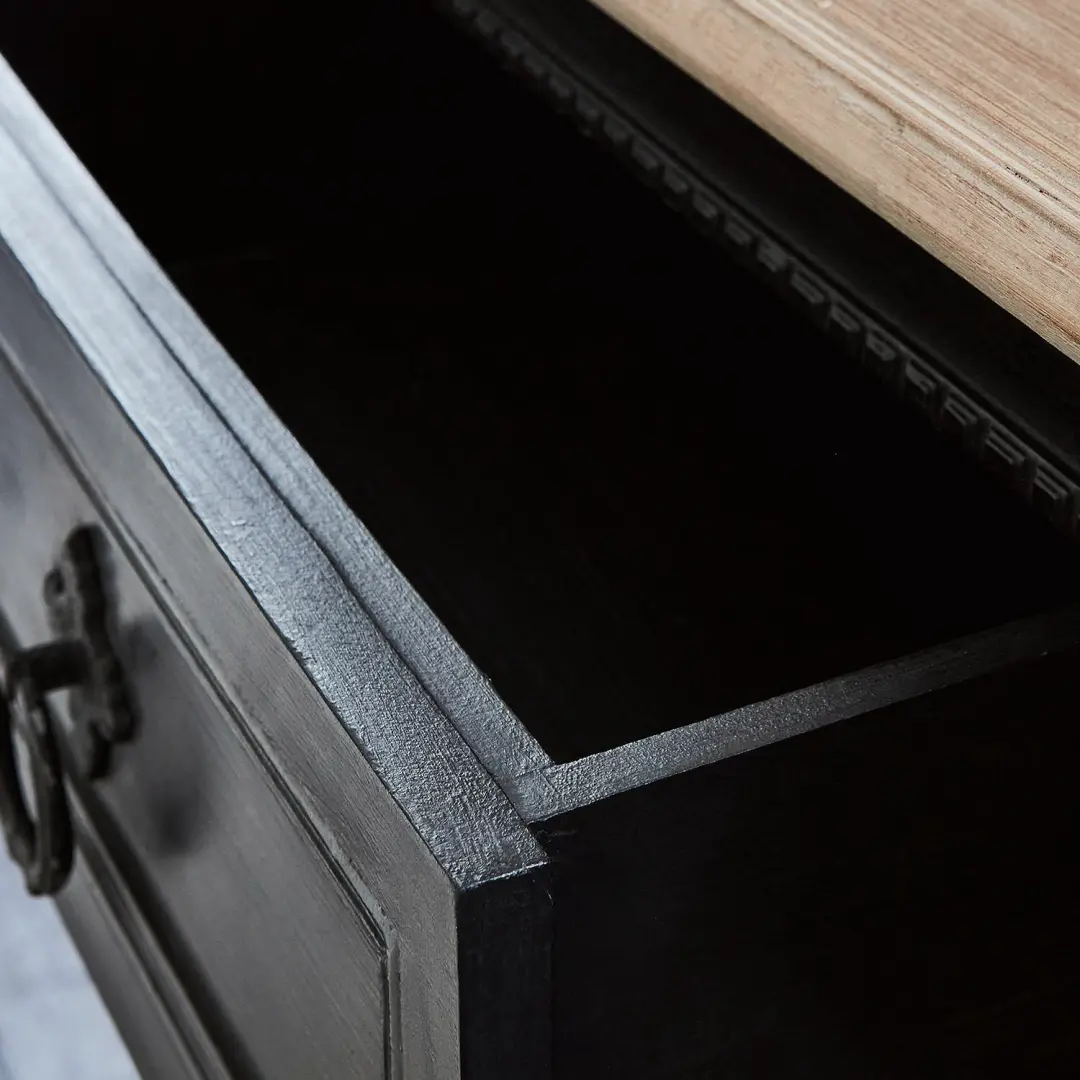 Loberon Sidetable Riviéres - Zwart/Bruin - afbeelding 4 van 6