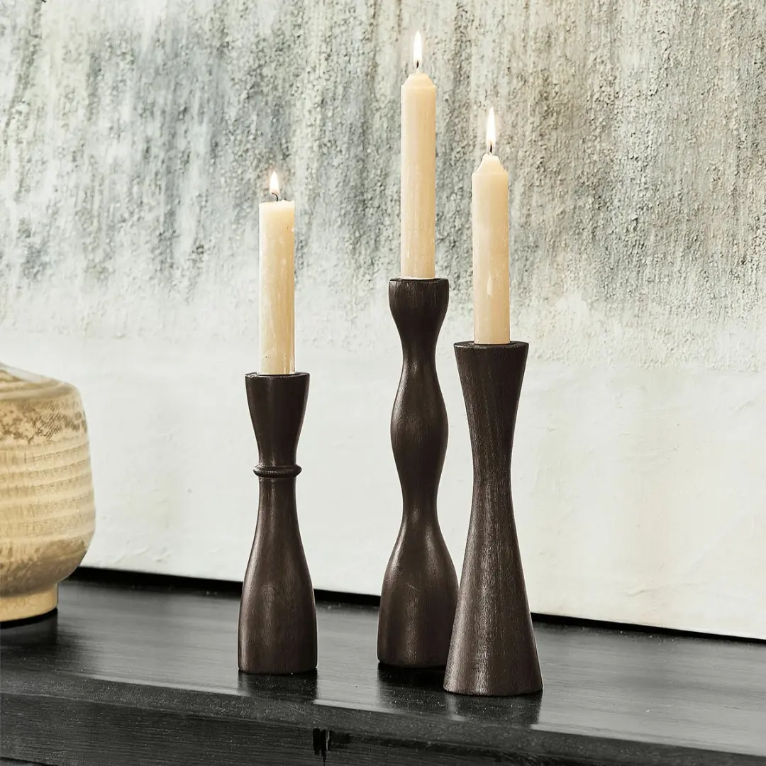 Loberon Méléandre Kandelaar - 3 Stuks - Zwart - afbeelding 3 van 5