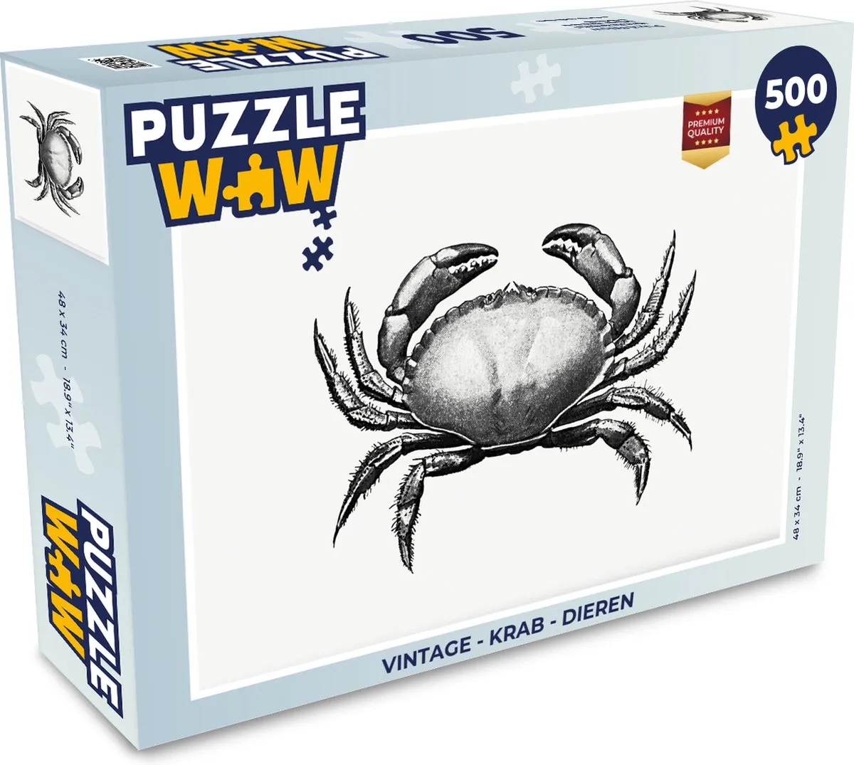 PuzzleWow Vintage Krab Legpuzzel 500 Stuks