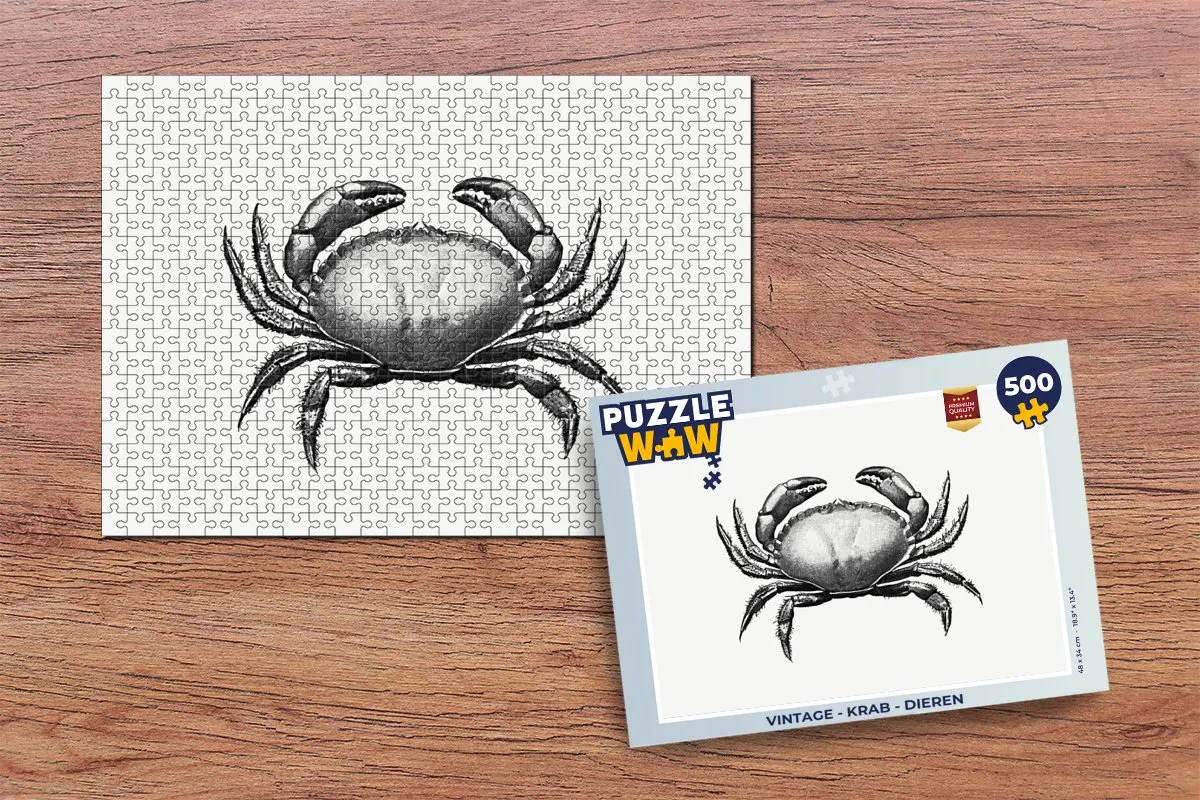 PuzzleWow Vintage Krab Legpuzzel 500 Stuks - Multicolor