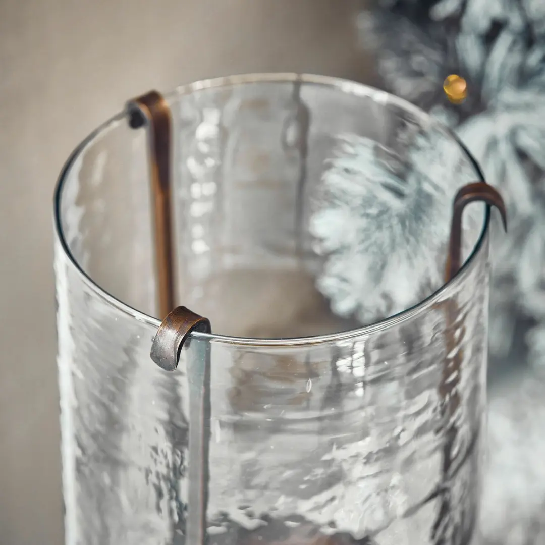 Loberon Thjora Windlicht - Ø13cm Heldere Glas - afbeelding 2 van 5