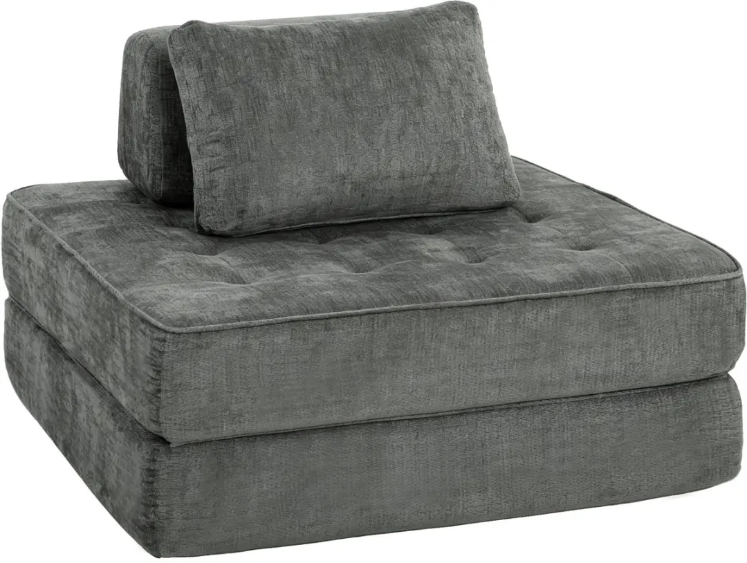 HOMCOM Floor Chair-Polyester-97L x 97B x 70H cm-Grau