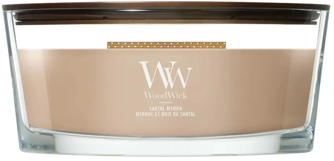 WoodWick Heartwick Flame Ellipse Geurkaars Santal Myrrh 50u