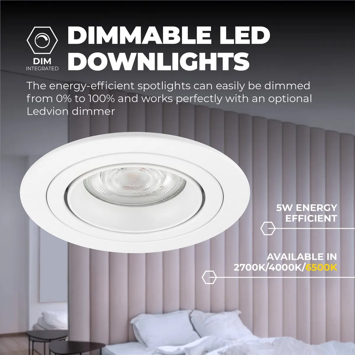 LEDVION 6X Tokyo Inbouwspot - 6 Stuks - 3W - 6500K - Wit