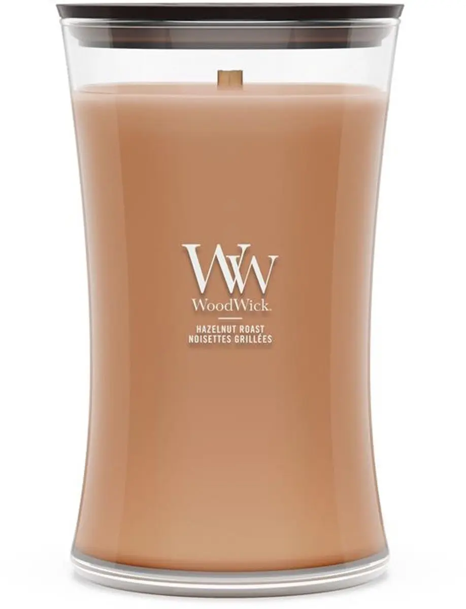 WoodWick Hourglass Hazelnut Roast Geurkaars - 130 branduren - afbeelding 5 van 5