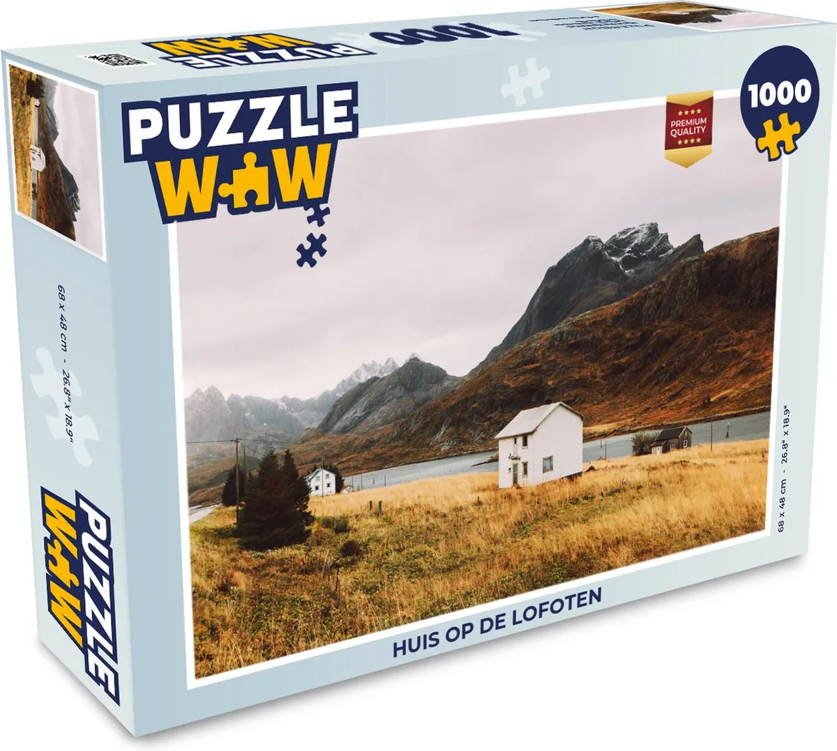 PuzzleWow Huis op de Lofoten Legpuzzel 1000 Stuks - Multicolor