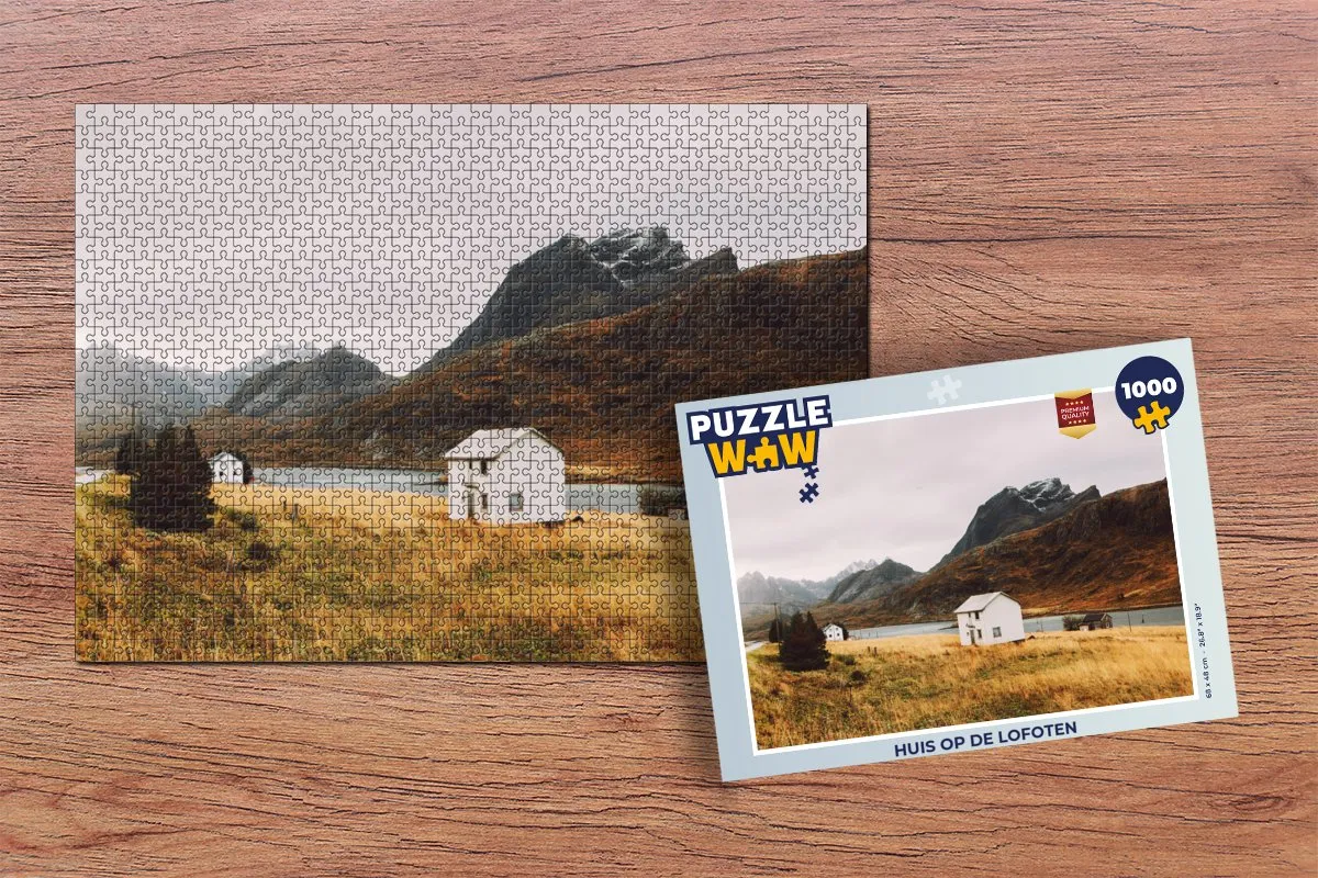 PuzzleWow Huis op de Lofoten Legpuzzel 1000 Stuks - Multicolor