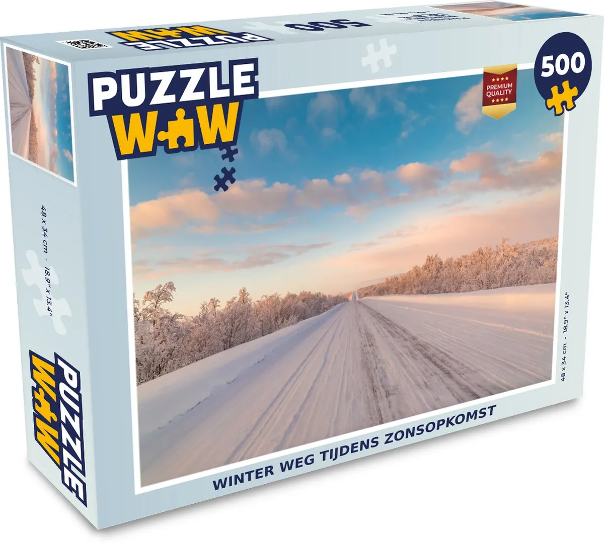 PuzzleWow Legpuzzel Besneeuwde Weg Finland 500 Stuks