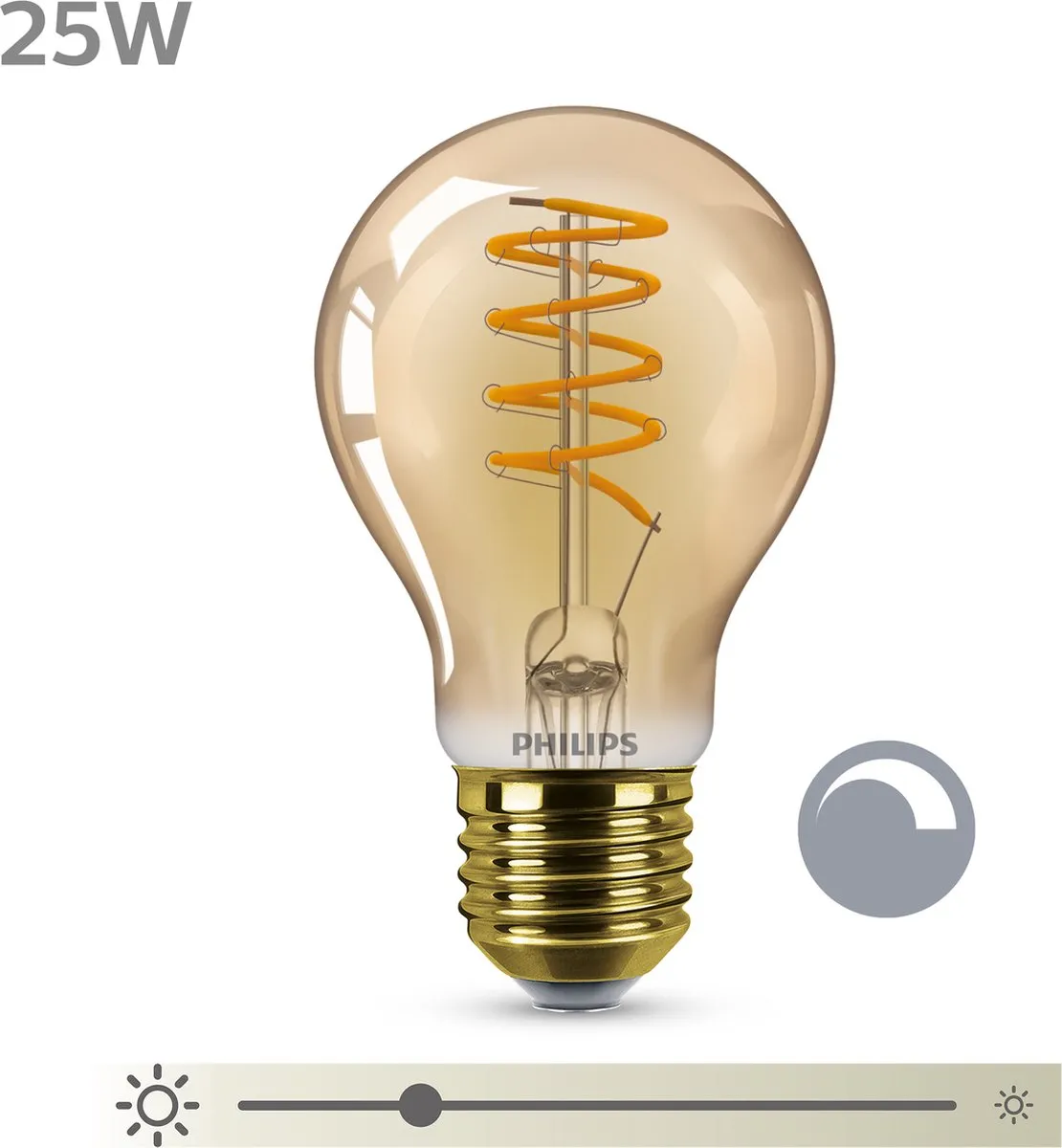 Philips Vintage LED E27 25W - Extra warmwit 1800K - Amberglas