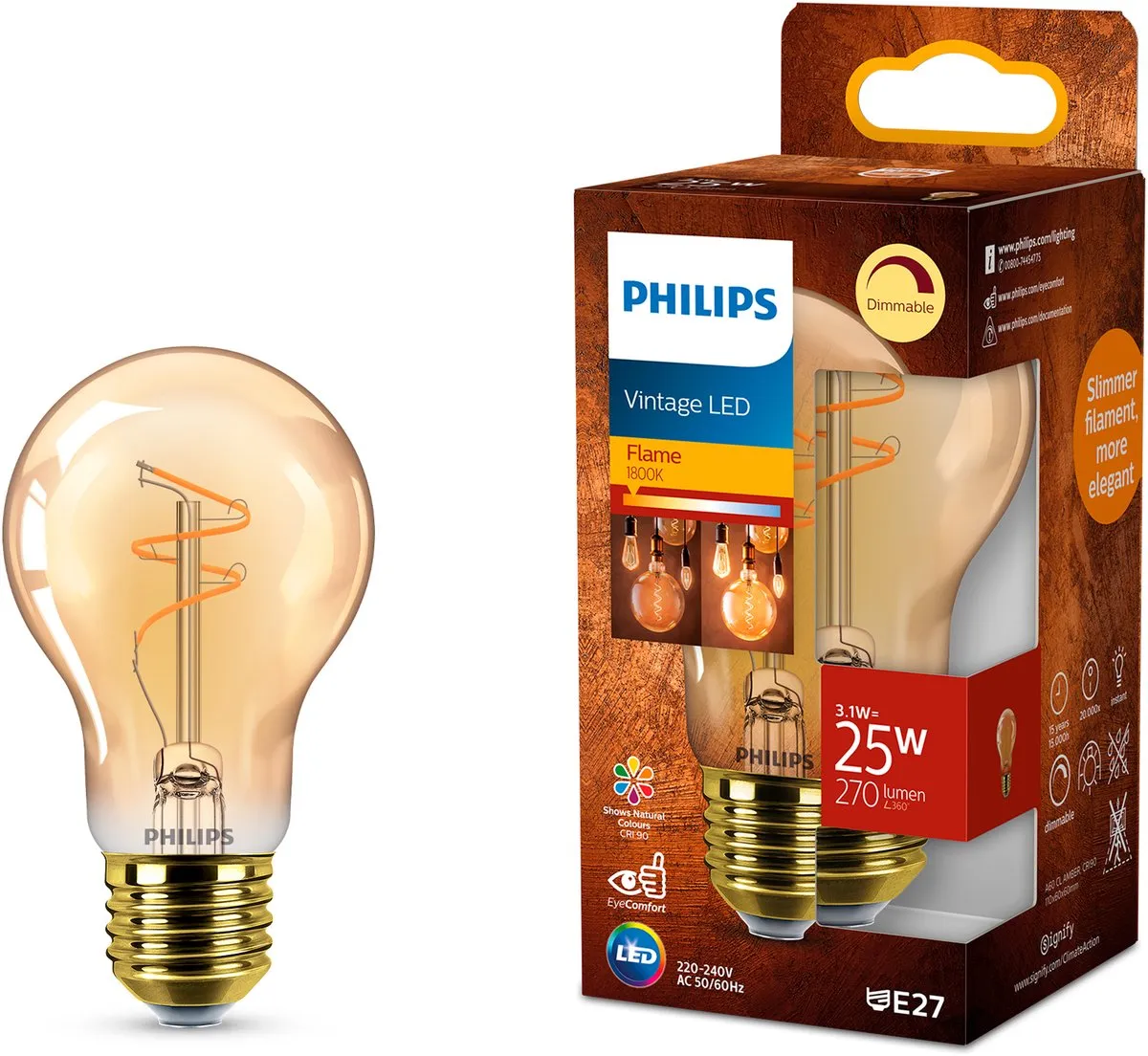 Philips Vintage LED E27 25W