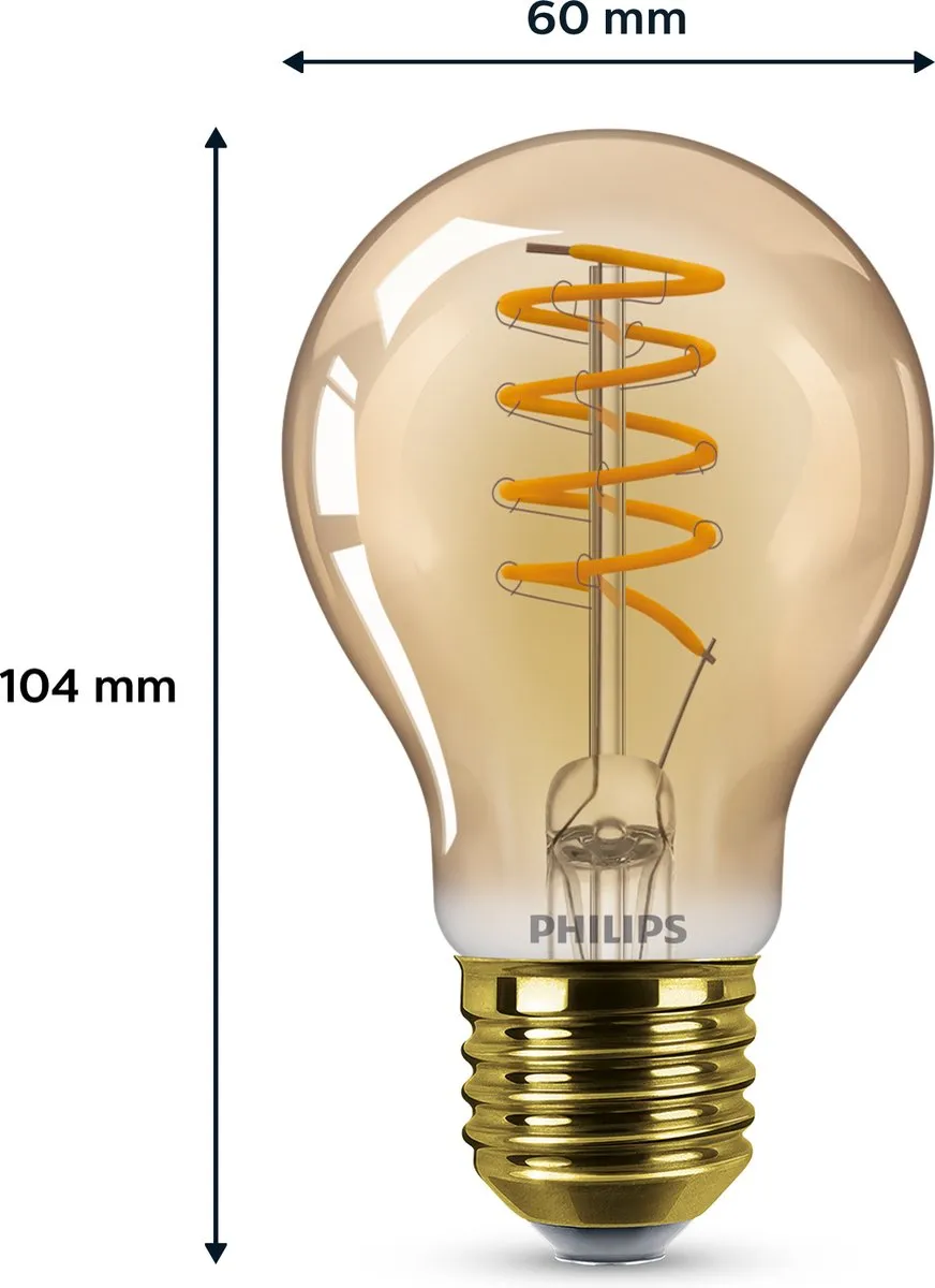 Philips Vintage LED E27 25W - Extra warmwit 1800K - Amberglas