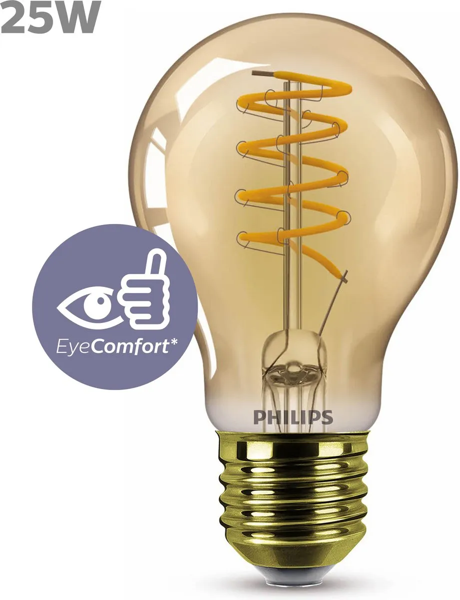Philips Vintage LED E27 25W - Extra warmwit 1800K - Amberglas