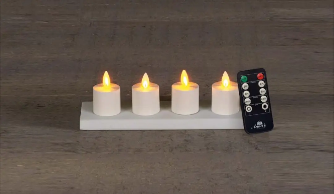 Anna's Collection Oplaadbare LED Theelichtjes 4 Stuks - Wit - afbeelding 5 van 5